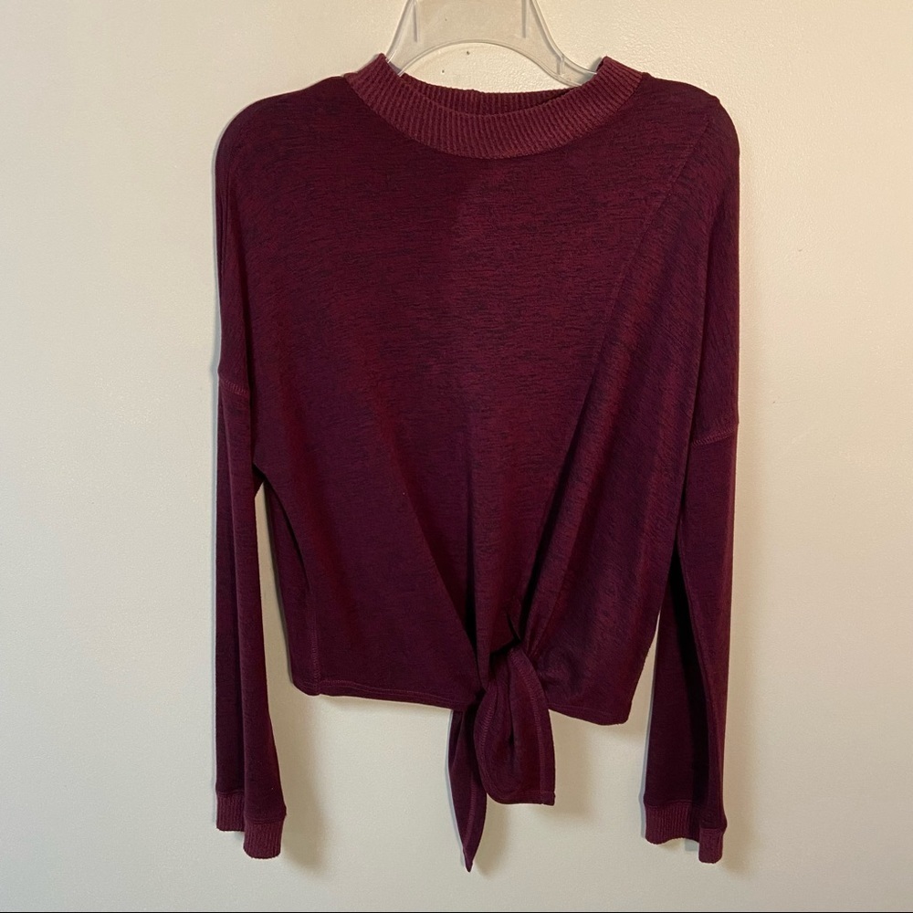 Dex Women’s Burgundy Twist Front Pullover Top Wine Medium